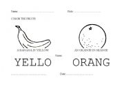 English Worksheet: colours and fruits
