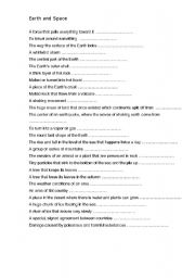 English Worksheet: Earth and Science