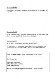 English Worksheet: IELTS Speaking questions - EDUCATION