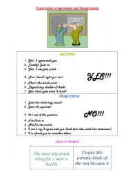 English Worksheet: AGREEMENT  and DISAGREEMENT