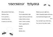 English Worksheet: DISCUSSION PHRASES
