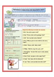 English Worksheet: REPORTED COMMANDS AND REQUESTS ( PAST )