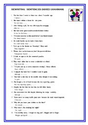 English Worksheet: Mixed rephrasing