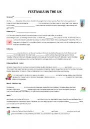 English Worksheet: Celebrations and Festivals in the UK