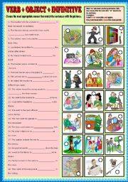 English Worksheet:   Verb + object + infinitive part 1+ KEY