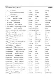 English Worksheet: MULTIPLE CHOICE REVIEW FOR 2ND ESO