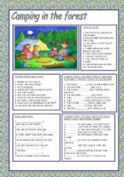 English Worksheet: CAMPING IN THE FOREST