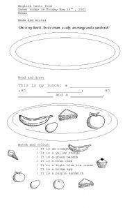 English worksheet: test picnic food