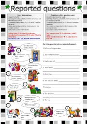 English Worksheet: Reported speech: Reported questions