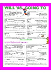 English Worksheet: GOING TO VS. WILL
