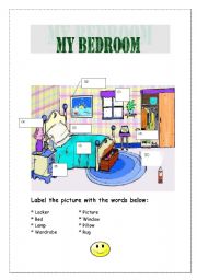 English Worksheet: My bedroom