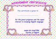 achievement certifacte 