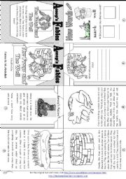 English Worksheet: Aesops Fables: The Frogs and the Well [ Mini-book ]