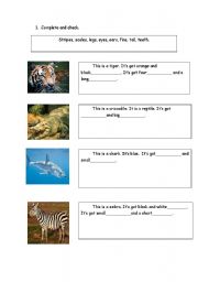 English worksheet:  wild animals