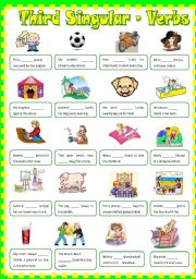 English Worksheet: Present Simple - Third Singular Verbs 