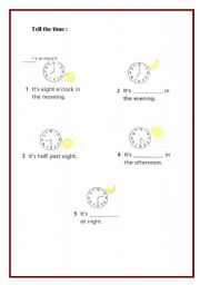 English worksheet: time