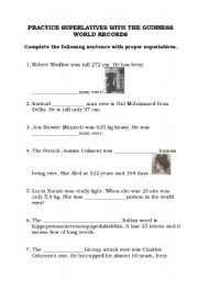 English worksheet: Practice Superlative with Guinness World Records!