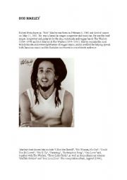 English Worksheet: BOB MARLEY