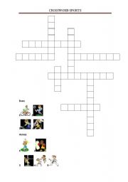 English worksheet: SPORTS CROSSWORD