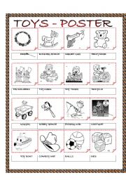 TOYS VOCABULARY POSTER