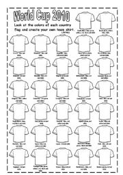 English Worksheet: WORLD CUP 2010 JERSEYS