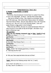 English Worksheet: global test 3 8th form