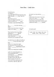 English Worksheet: lyrics of song
