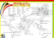 English Worksheet: World Cup Map