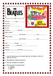 English Worksheet: Beatles: Hello, Goodbye