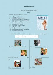 English Worksheet: Mama Mia SCENE* of the song DANCING QUEEN