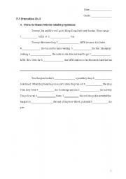 English Worksheet: Prepositions