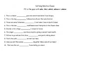 English Worksheet: Exercise for defining relative clause