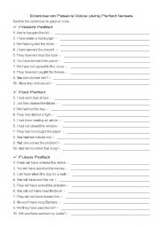 English Worksheet: Passive Voice Exercises