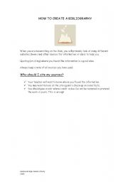 English Worksheet: How to Create a Bibliography
