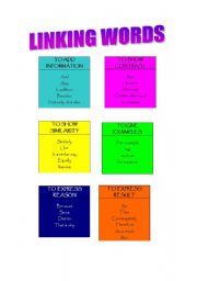 LINKING WORDS (FLASHCARD AND EXERCISES)
