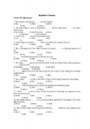 English Worksheet: Relative clauses