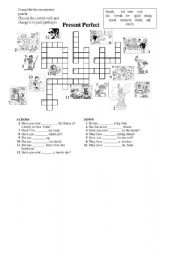 English Worksheet: Present Perfect Crossword