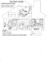 The Crazy House (animals / prepositions)