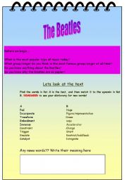 English worksheet: Beatles Mania!