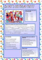 English Worksheet: KATHYS BIRTHDAY PARTY