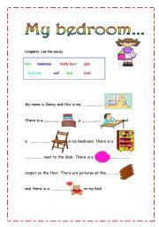 English worksheet: Bedroom