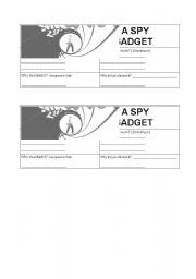 English worksheet: A spy gadget