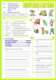 English Worksheet: Present Simple and Past Simple  - (B/W & Keys)