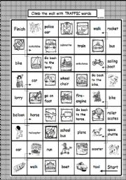 English Worksheet: Board game: Traffic/Transport