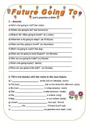 English Worksheet: Future Going To