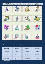 English Worksheet: JOBS: Matching Activity