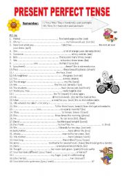 English Worksheet: Present Perfect Tense