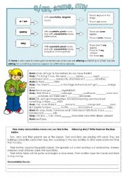 English Worksheet: a, an, some, any