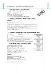 English Worksheet: SONG LYRICS2