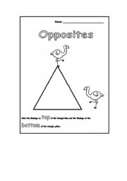 English Worksheet: opposites